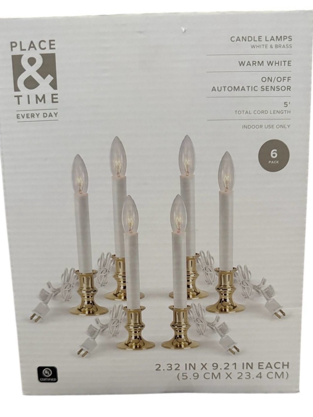 6 Pack Candle Lamps Brass Gold